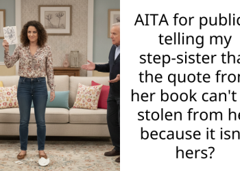 AITA for publicly telling my step-sister that the quote from her book can’t be stolen from her because it isn’t hers?