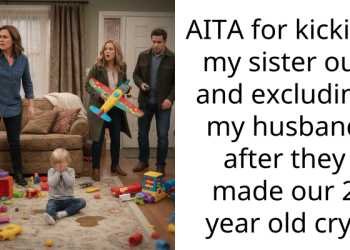 AITA for kicking my sister out and excluding my husband after they made our 2 year old cry?