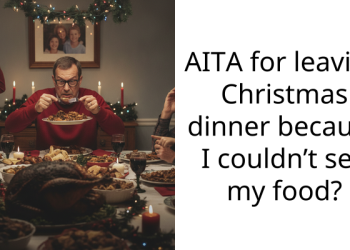 AITA for leaving Christmas dinner because I couldn’t see my food?