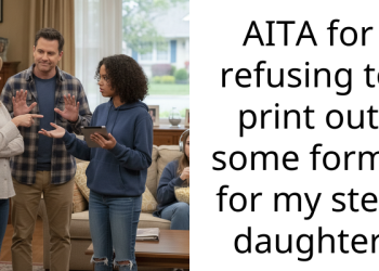 AITA for refusing to print out some forms for my step daughter