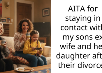 AITA for staying in contact with my sons ex wife and her daughter after their divorce?