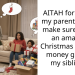 AITAH for asking my parents who’ll make sure I have an amazing Christmas if all my money goes to my siblings?