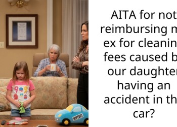 AITA for not reimbursing my ex for cleaning fees caused by our daughter having an accident in the car?