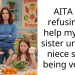 AITA for refusing to help my little sister until my niece stops being vegan?