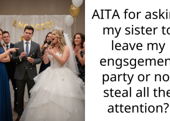 AITA for asking my sister to leave my engsgement party or not steal all the attention?