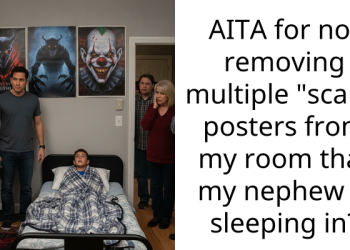 AITA for not removing multiple “scary” posters from my room that my nephew is sleeping in?