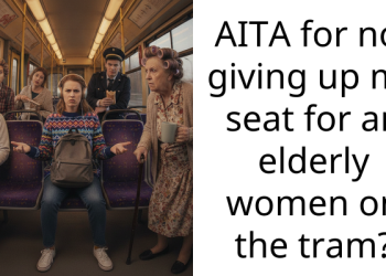 AITA for not giving up my seat for an elderly women on the tram?