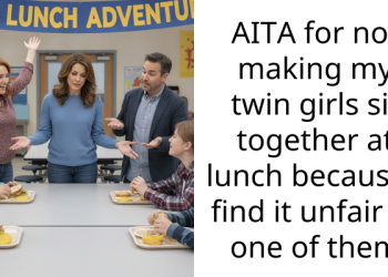 AITA for not making my twin girls sit together at lunch because I find it unfair to one of them