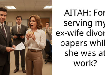 AITAH: For serving my ex-wife divorce papers while she was at work?