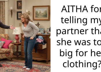 AITHA for telling my partner that she was too big for her clothing?