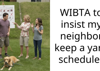 WIBTA to insist my neighbor keep a yard schedule?