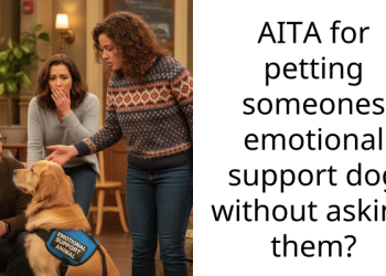 AITA for petting someones emotional support dog without asking them?