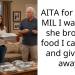 AITA for telling MIL I was mad she brought food I can’t eat and giving it away?