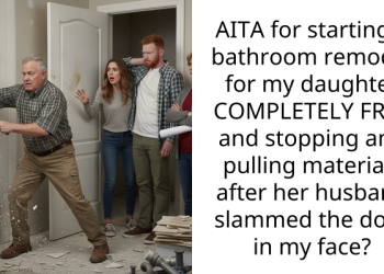AITA for starting a bathroom remodel for my daughter COMPLETELY FREE and stopping and pulling materials after her husband slammed the door in my face?
