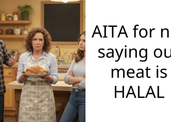 AITA for not saying our meat is HALAL