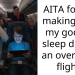 AITA for not making sure my godson sleep during an overnight flight?