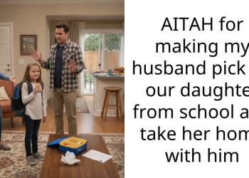AITAH for making my husband pick up our daughter from school and take her home with him