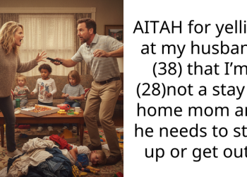 AITAH for yelling at my husband (38) that I’m (28)not a stay at home mom and he needs to step up or get out?