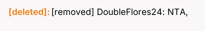 [deleted] [removed] DoubleFlores24: NTA,