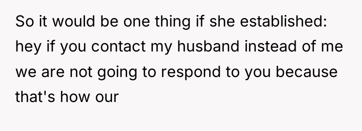 So it would be one thing if she established: hey...