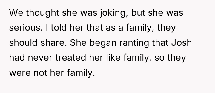We thought she was joking, but she was serious. I...