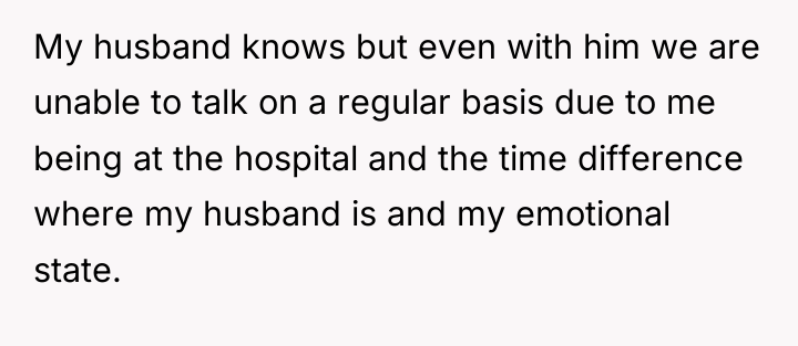 My husband knows but even with him we are unable...