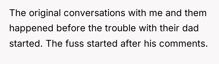 The original conversations with me and them happened before the...