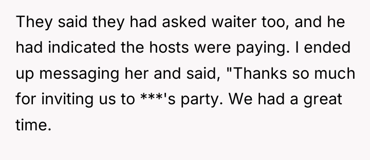 They said they had asked waiter too, and he had...