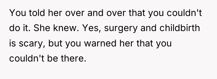 You told her over and over that you couldn't do...