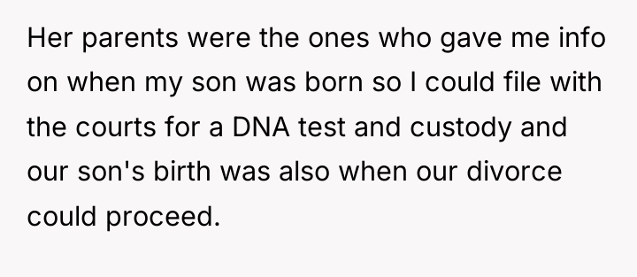 Her parents were the ones who gave me info on...