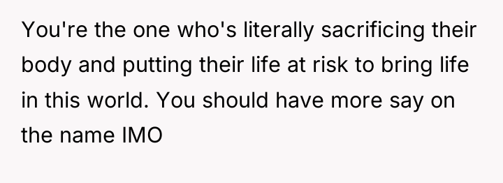 You're the one who's literally sacrificing their body and putting...
