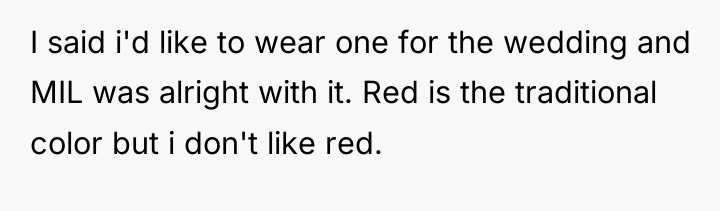 I said i'd like to wear one for the wedding...