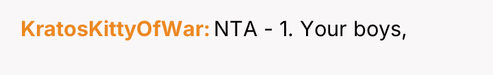 KratosKittyOfWar NTA - 1. Your boys,