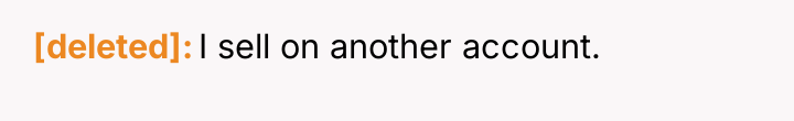 [deleted] I sell on another account.