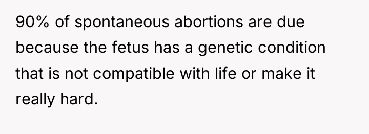 90% of spontaneous abortions are due because the fetus has...