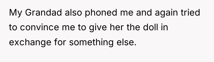 My Grandad also phoned me and again tried to convince...
