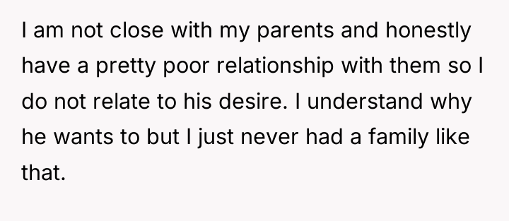 I am not close with my parents and honestly have...