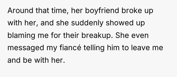 Around that time, her boyfriend broke up with her, and...