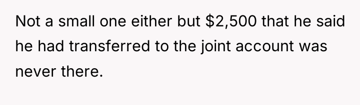 Not a small one either but $2,500 that he said...