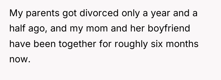 My parents got divorced only a year and a half...