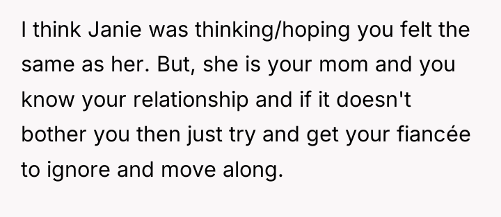 I think Janie was thinking/hoping you felt the same as...