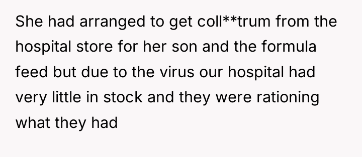She had arranged to get coll**trum from the hospital store...