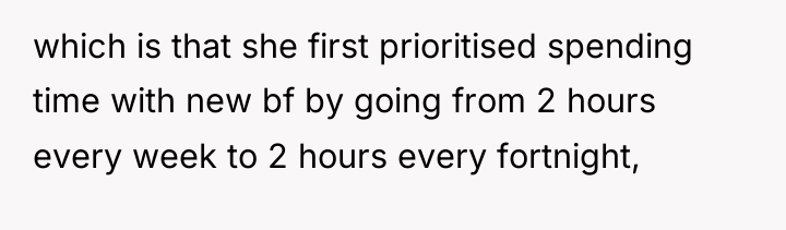 which is that she first prioritised spending time with new...
