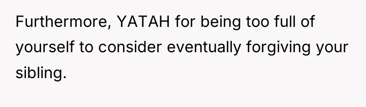 Furthermore, YATAH for being too full of yourself to consider...