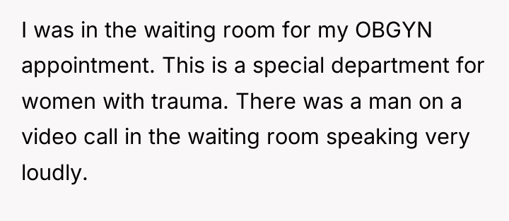 I was in the waiting room for my OBGYN appointment....