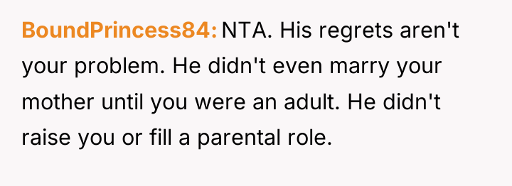 BoundPrincess84 NTA. His regrets aren't your problem. He didn't even...