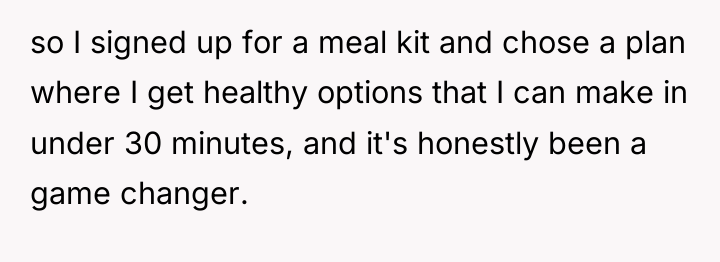 so I signed up for a meal kit and chose...