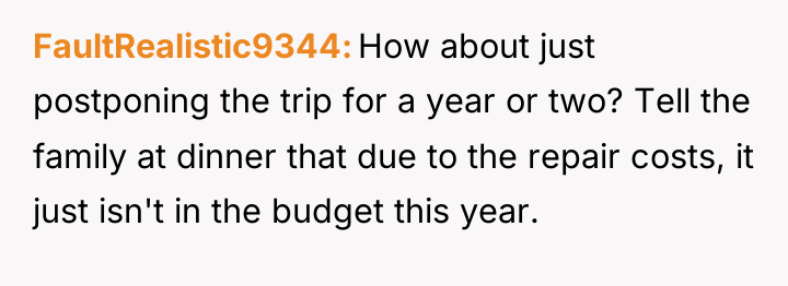 FaultRealistic9344 How about just postponing the trip for a year...