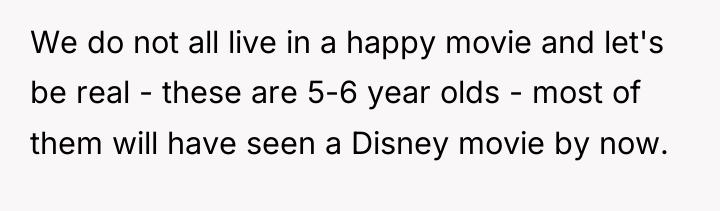 We do not all live in a happy movie and...