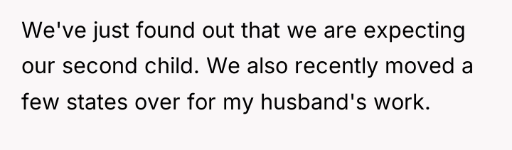 We've just found out that we are expecting our second...